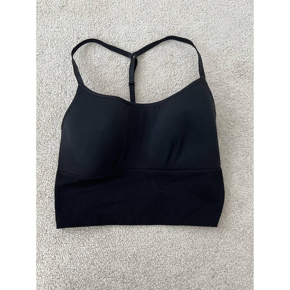 Pink by Victoria's Secret Sports Bra Black With Pink Padded Adjustable Size S
